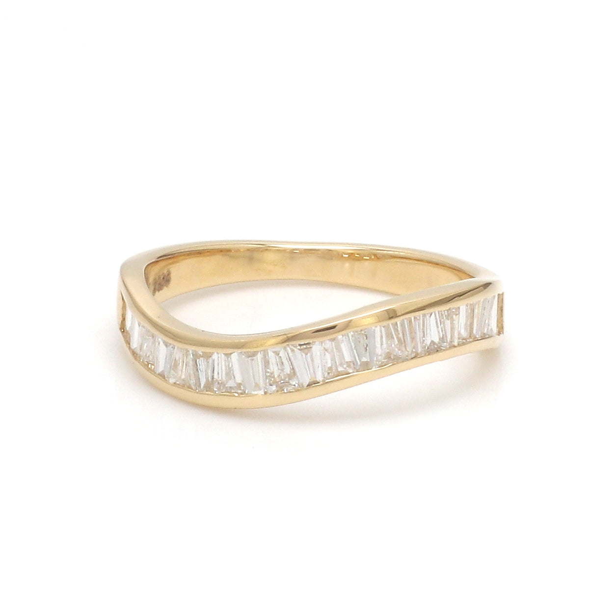 JPRG-3493/8906 Diamond Baguette Chennal Setting Half Wave Ring