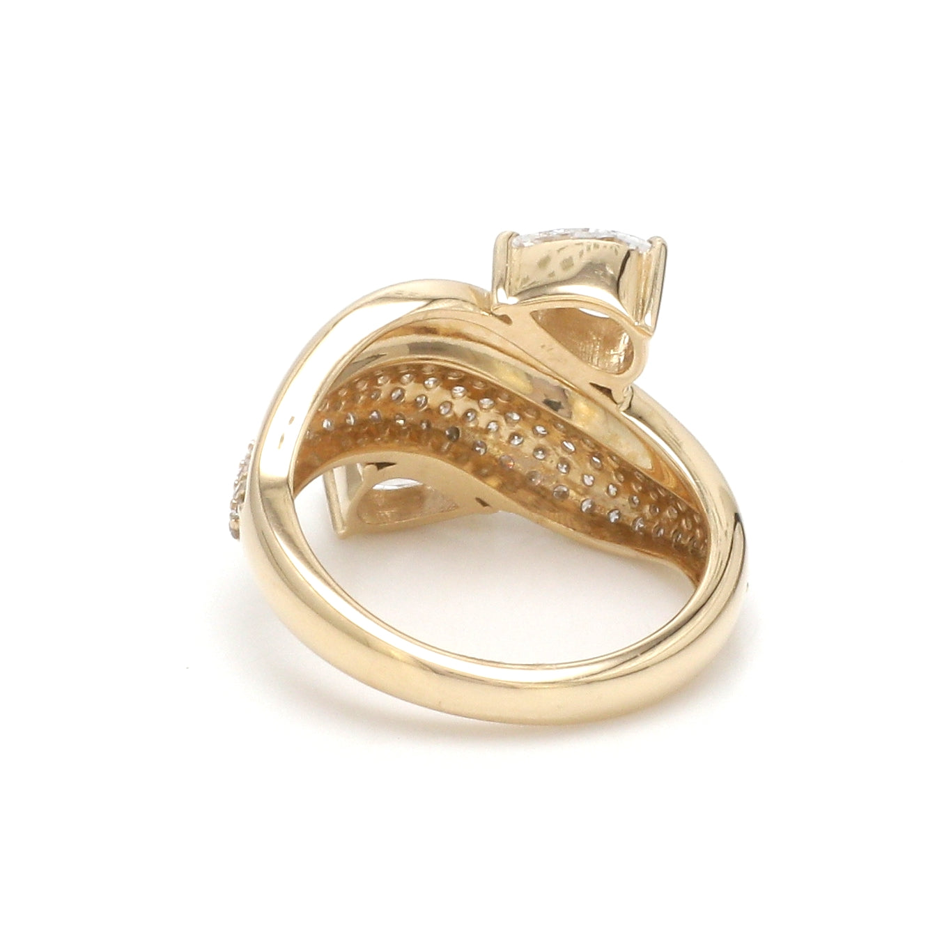 JPRG-3494/8907 Lab Grown Diamond Pear Round Wave Ring