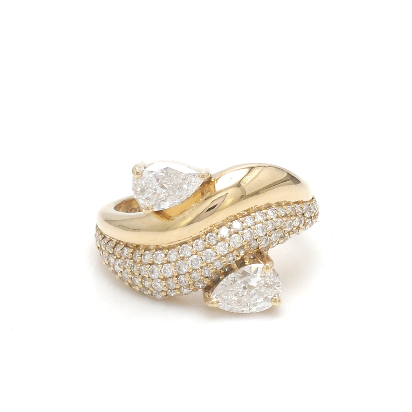 JPRG-3494/8907 Lab Grown Diamond Pear Round Wave Ring