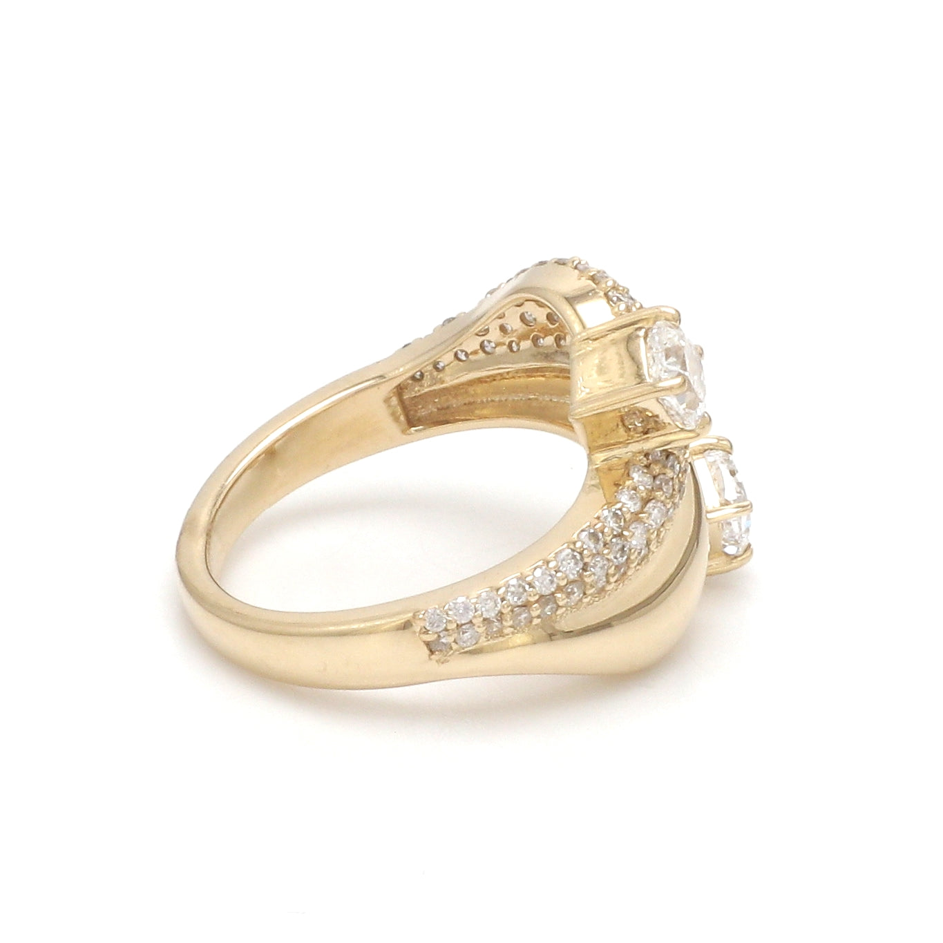 JPRG-3499/8912 Lab Grown Diamond Cushion Round Wave Ring