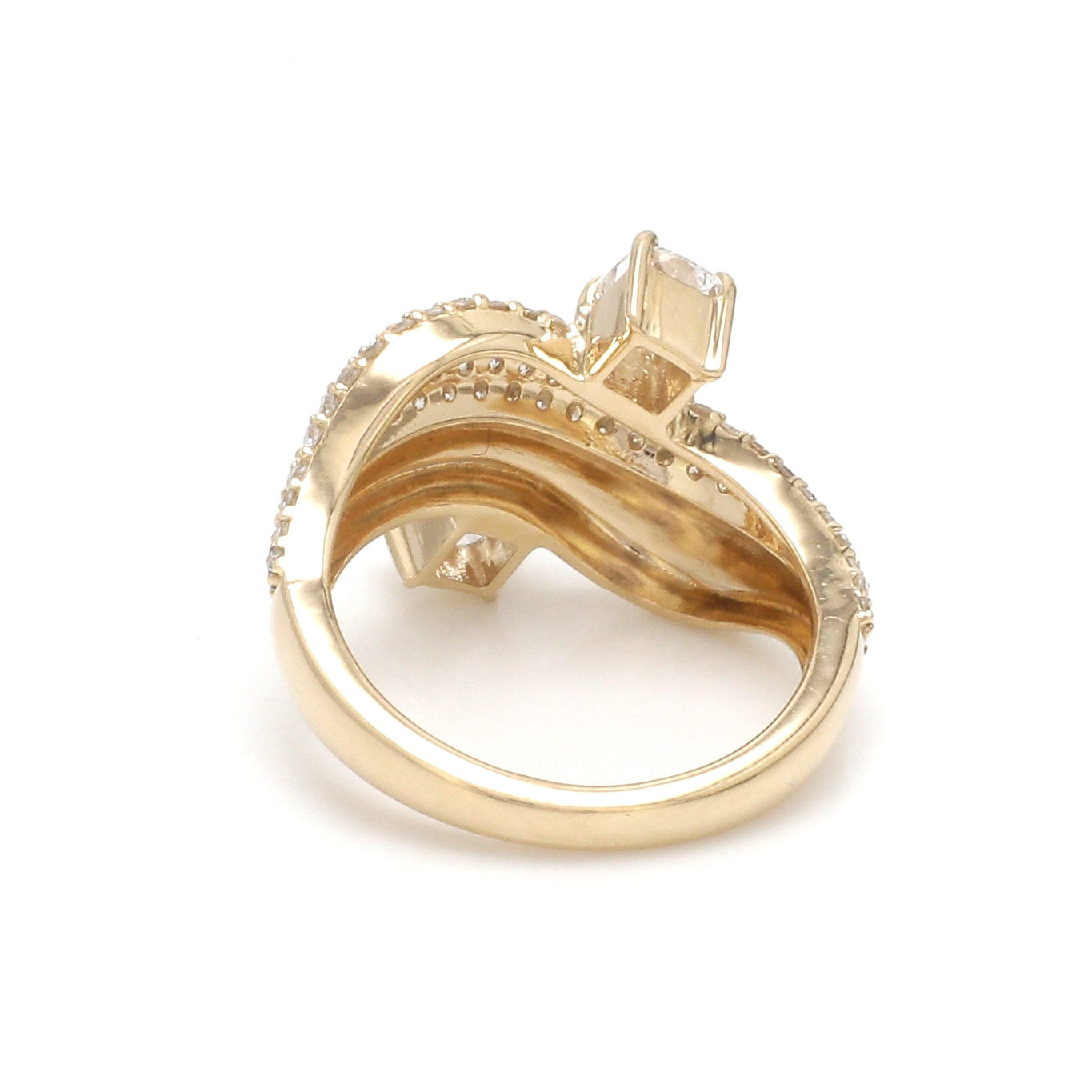 JPRG-3499/8912 Lab Grown Diamond Cushion Round Wave Ring