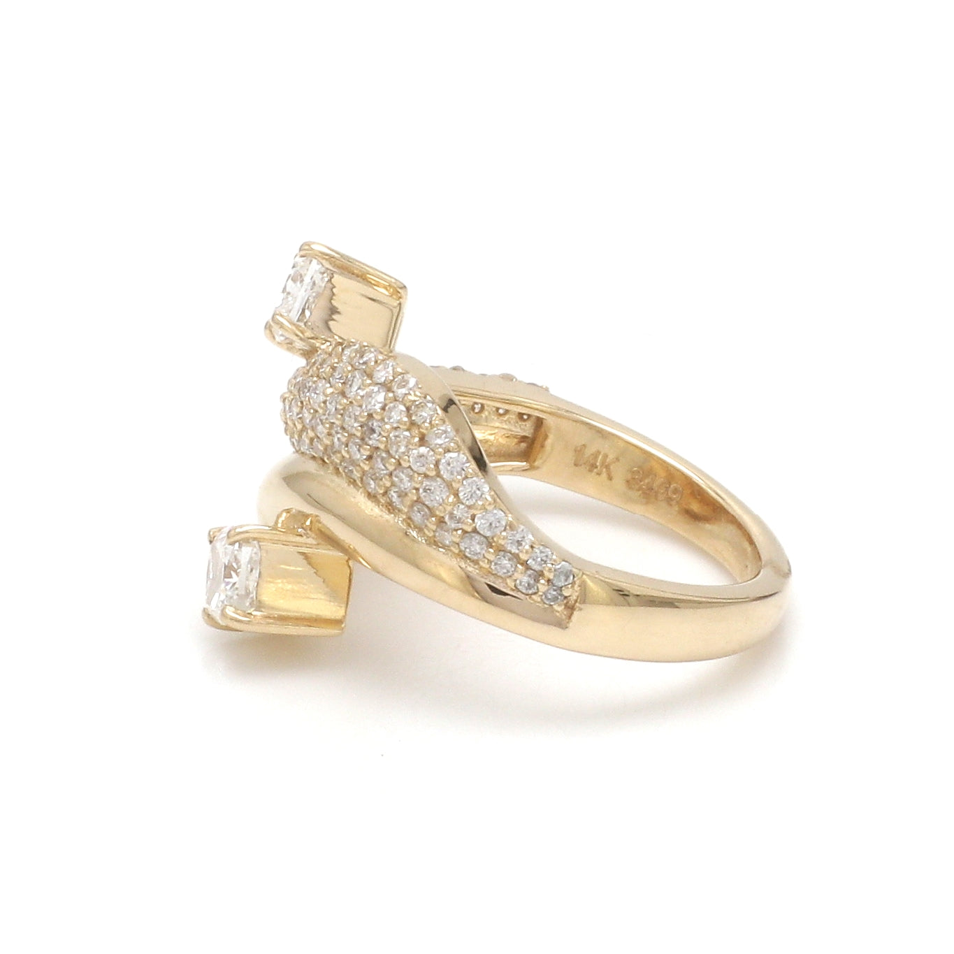 JPRG-3499/8912 Lab Grown Diamond Cushion Round Wave Ring