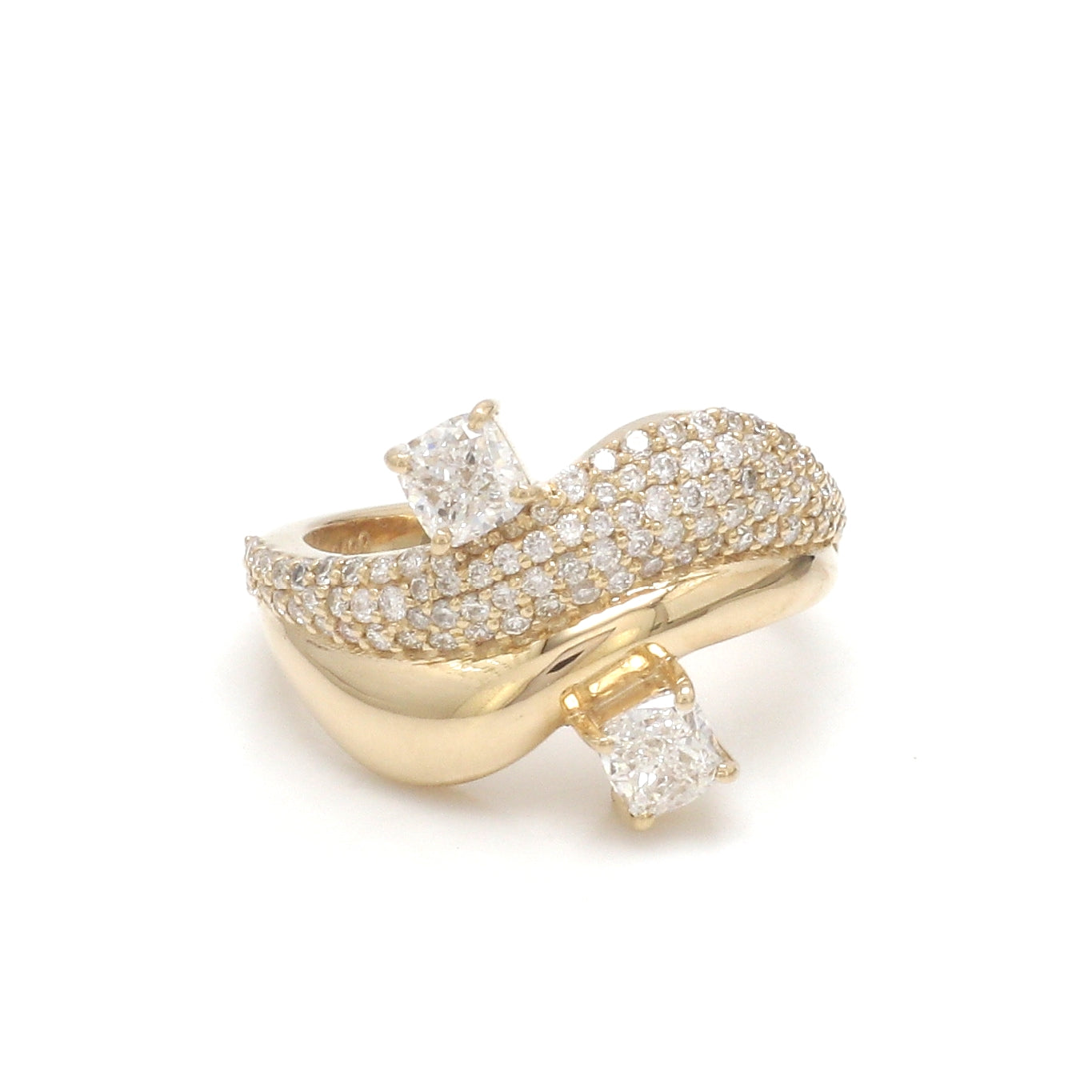 JPRG-3499/8912 Lab Grown Diamond Cushion Round Wave Ring