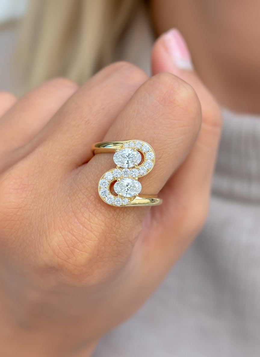 JPRG-3502/8923 Lab Grown Diamond Oval Wave Ring