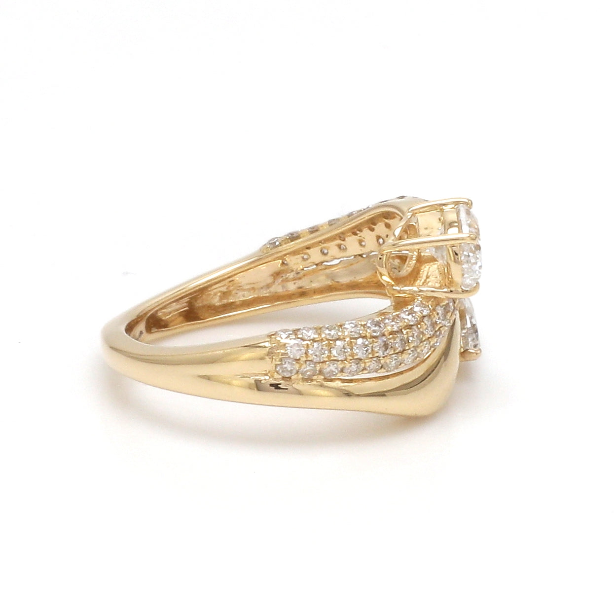 JPRG-3508/8932 Diamond Pear Oval With Round Wave Ring