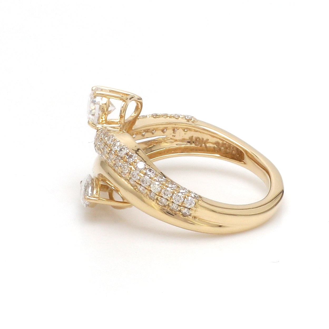 JPRG-3508/8932 Diamond Pear Oval With Round Wave Ring