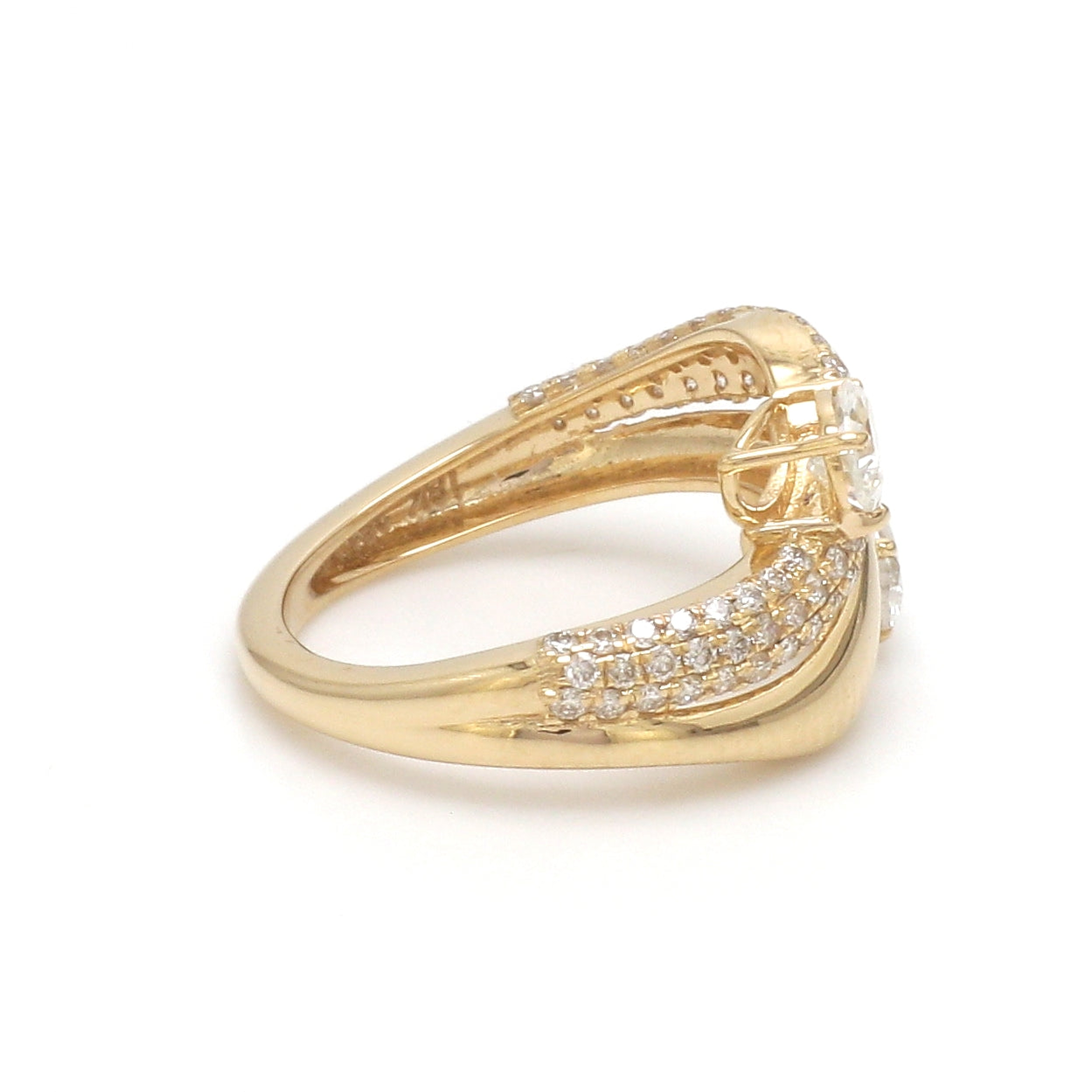 JPRG-3513/8937 Diamond Pear Oval With Round Diamond Wave Ring
