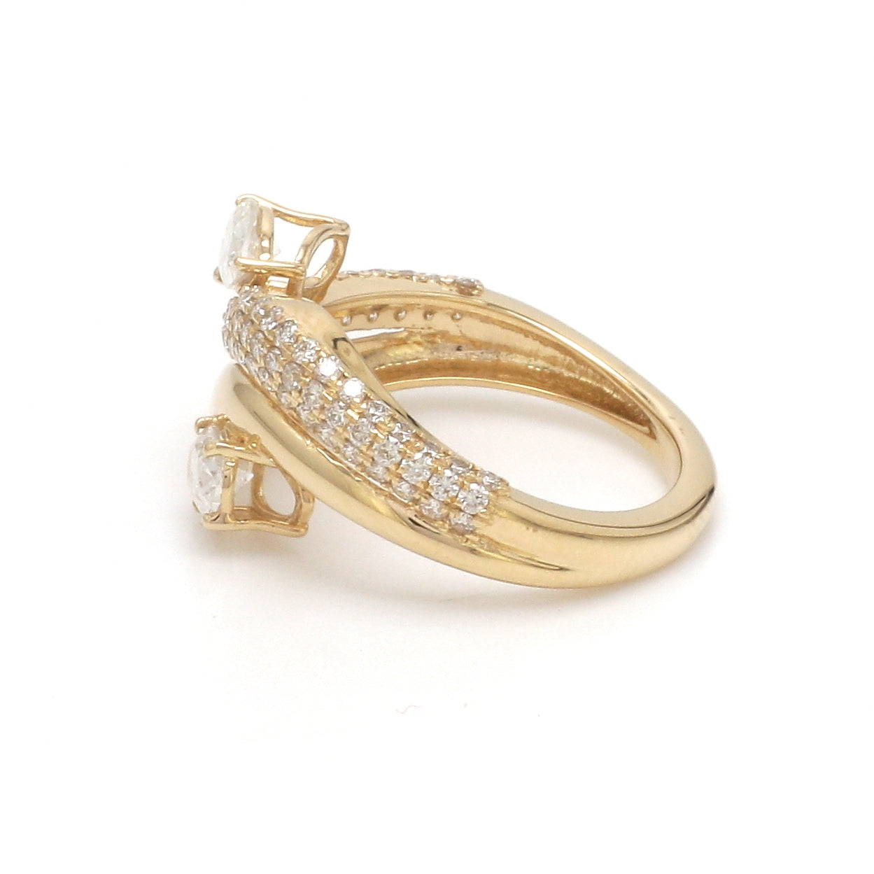 JPRG-3513/8937 Diamond Pear Oval With Round Diamond Wave Ring