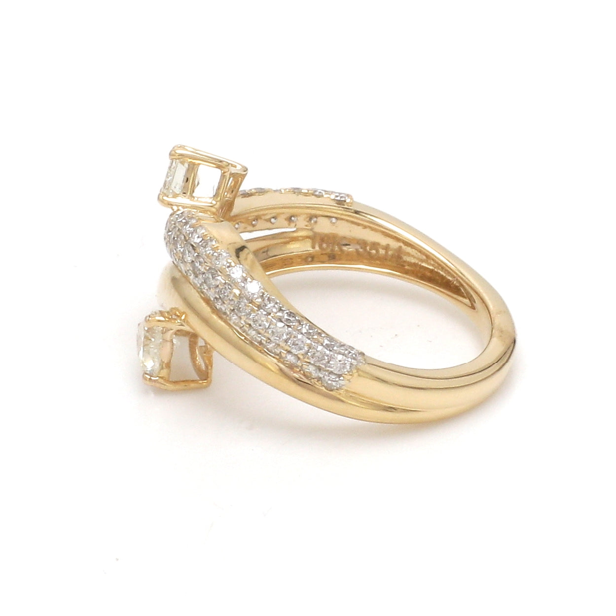 JPRG-3514/8938 Diamond Pear Octagon With Round Diamond Wave Ring