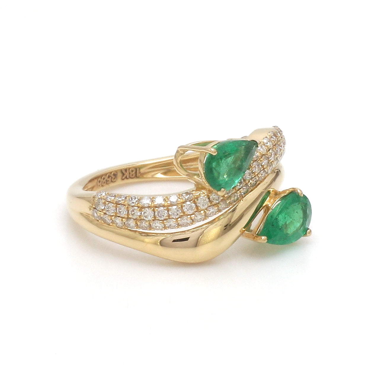 JPRG-3586/9095 Diamond Emerald Ring