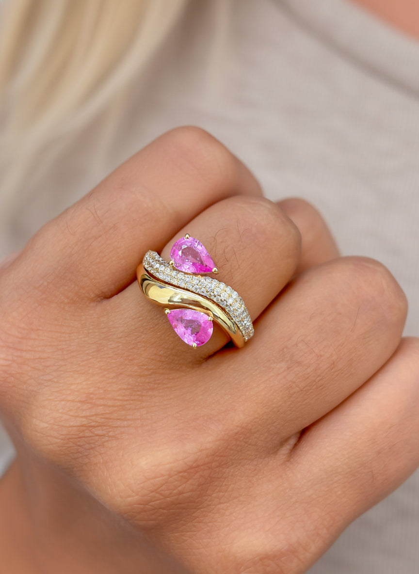 JPRG-3588/9097 Diamond Pink Sapphire Ring