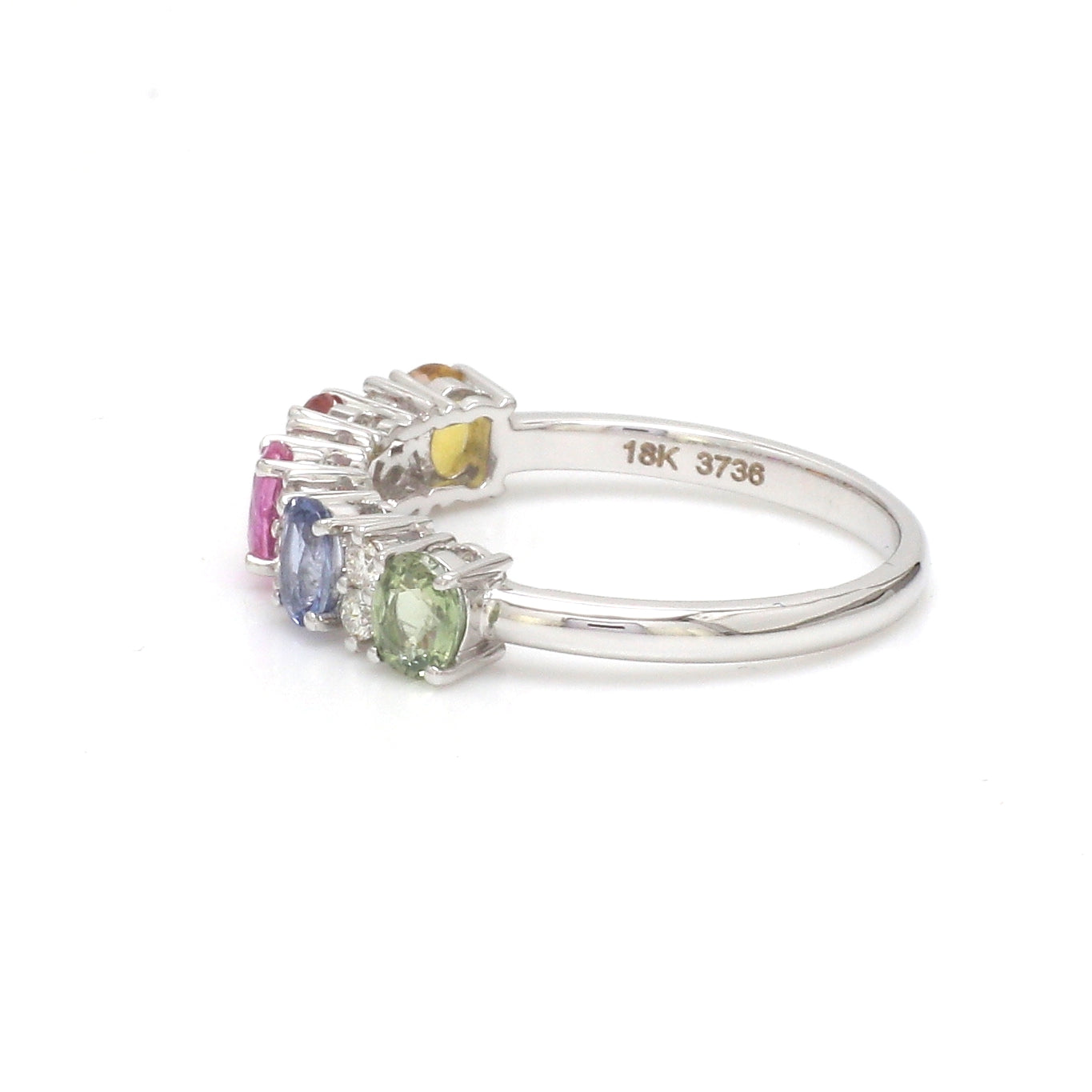 JPRG-3736/9344 Diamond Rainbow Sapphire Ring