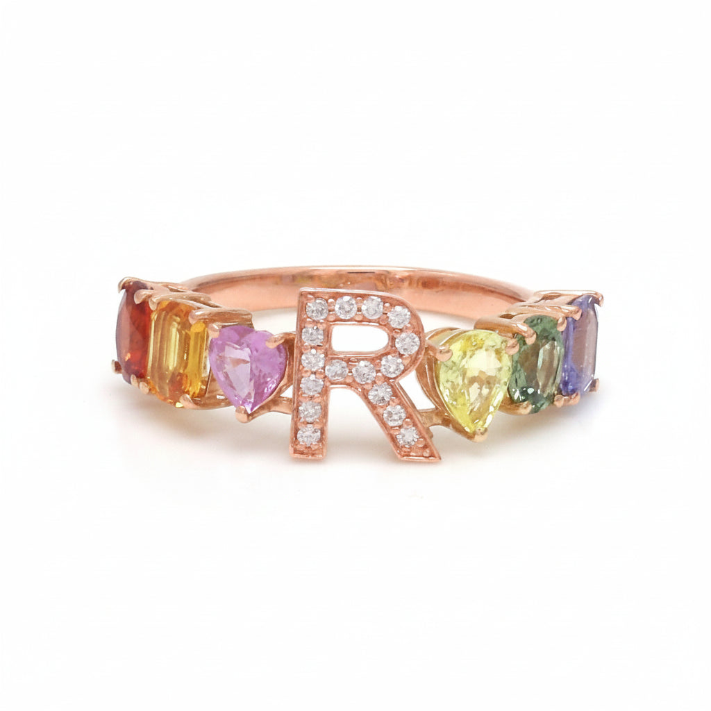 JPRG-3768/9397 Diamond Rainbow Sapphire Ring