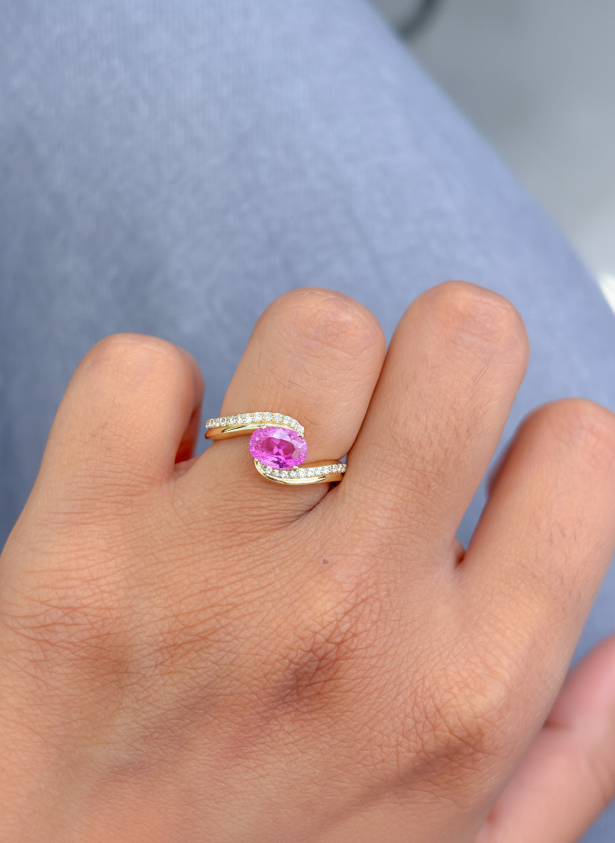 JPRG-3774/9409 Pink Sapphire Diamond Ring