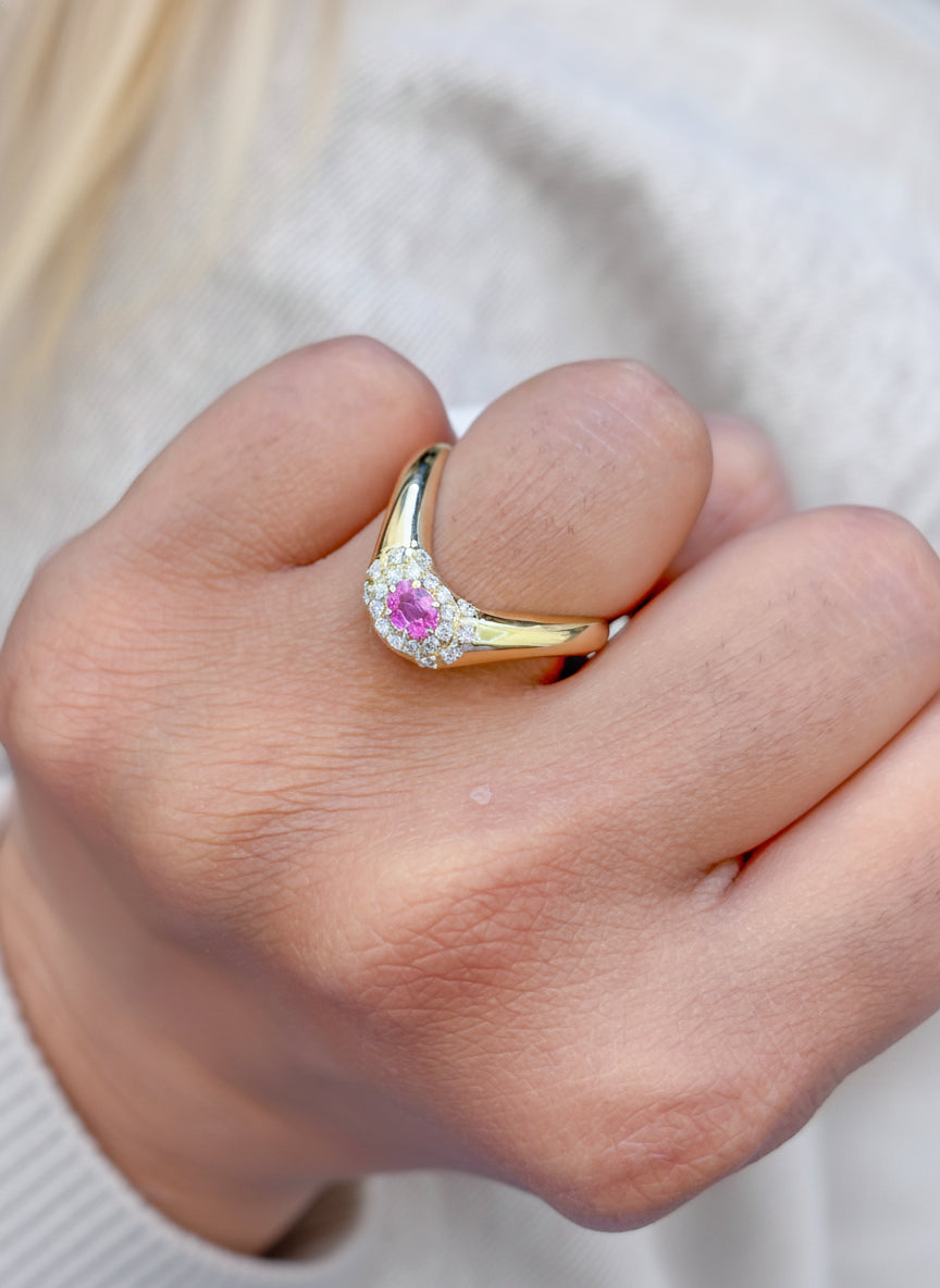 JPRG-3866/9590 Pink Sapphire Diamond Ring