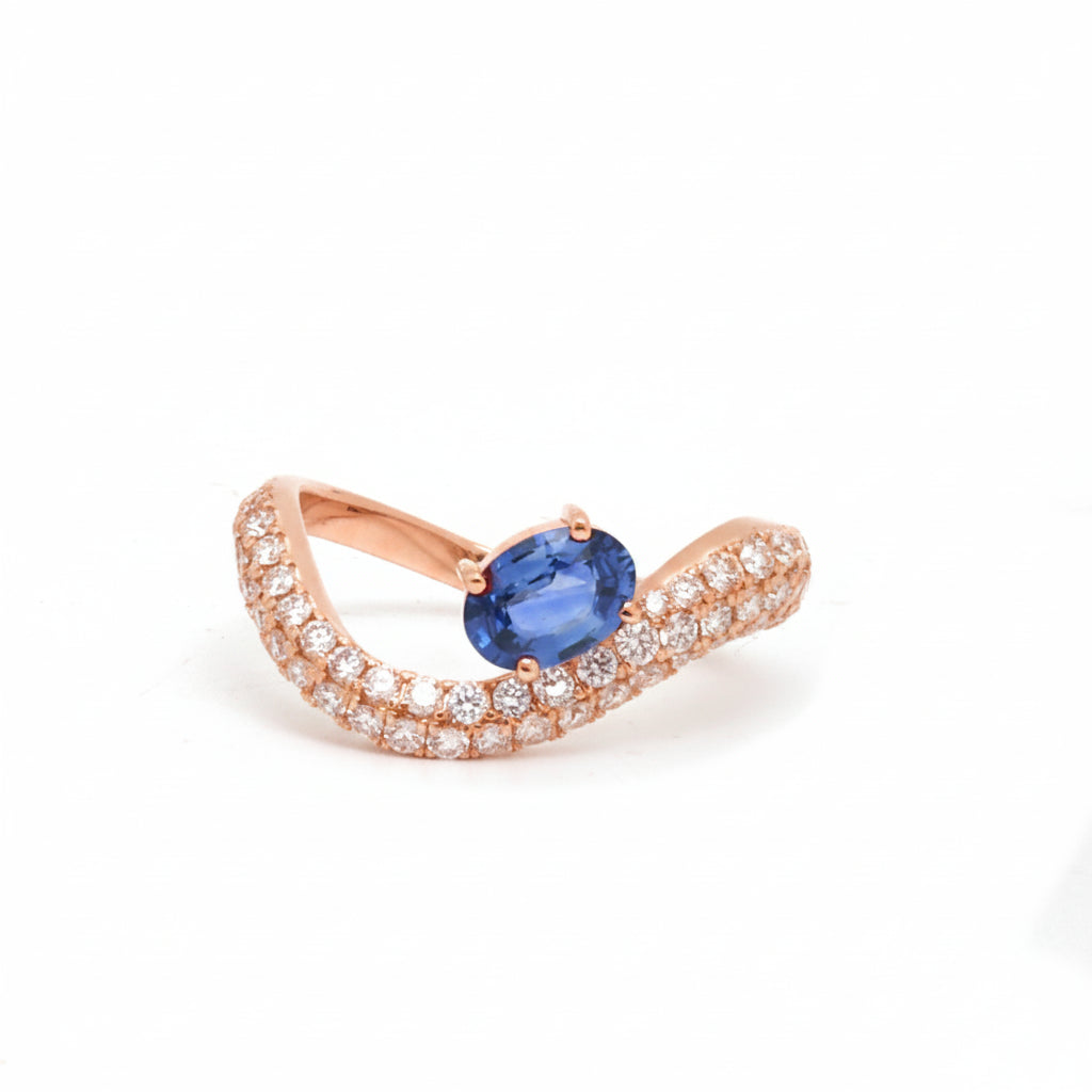 JPRG-3887/9618 Blue Sapphire Diamond Ring