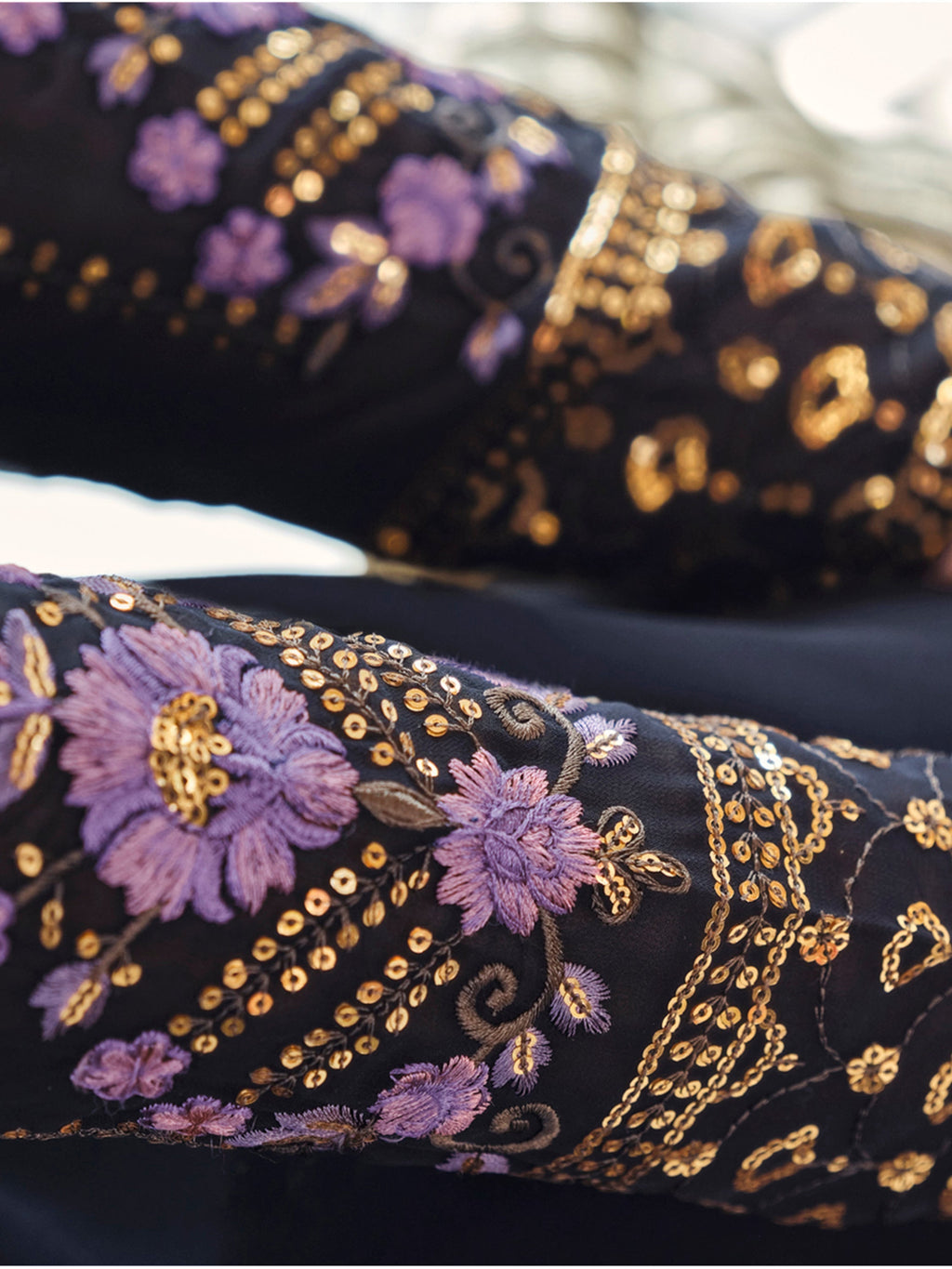 Navy Blue Georgette Fabric Dupatta with embroidered sequin border work