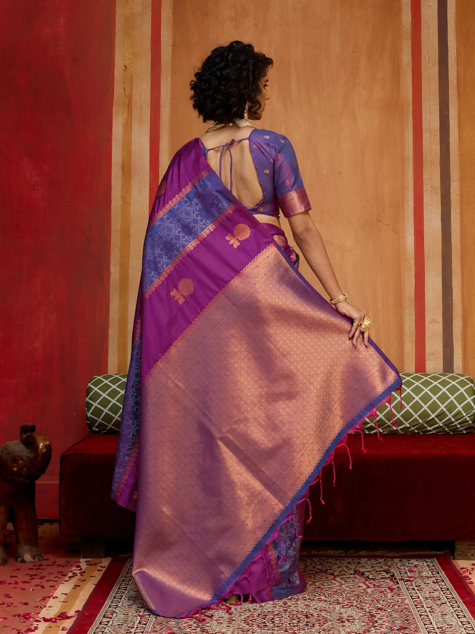 Dark Magenta Handloom Silk Saree