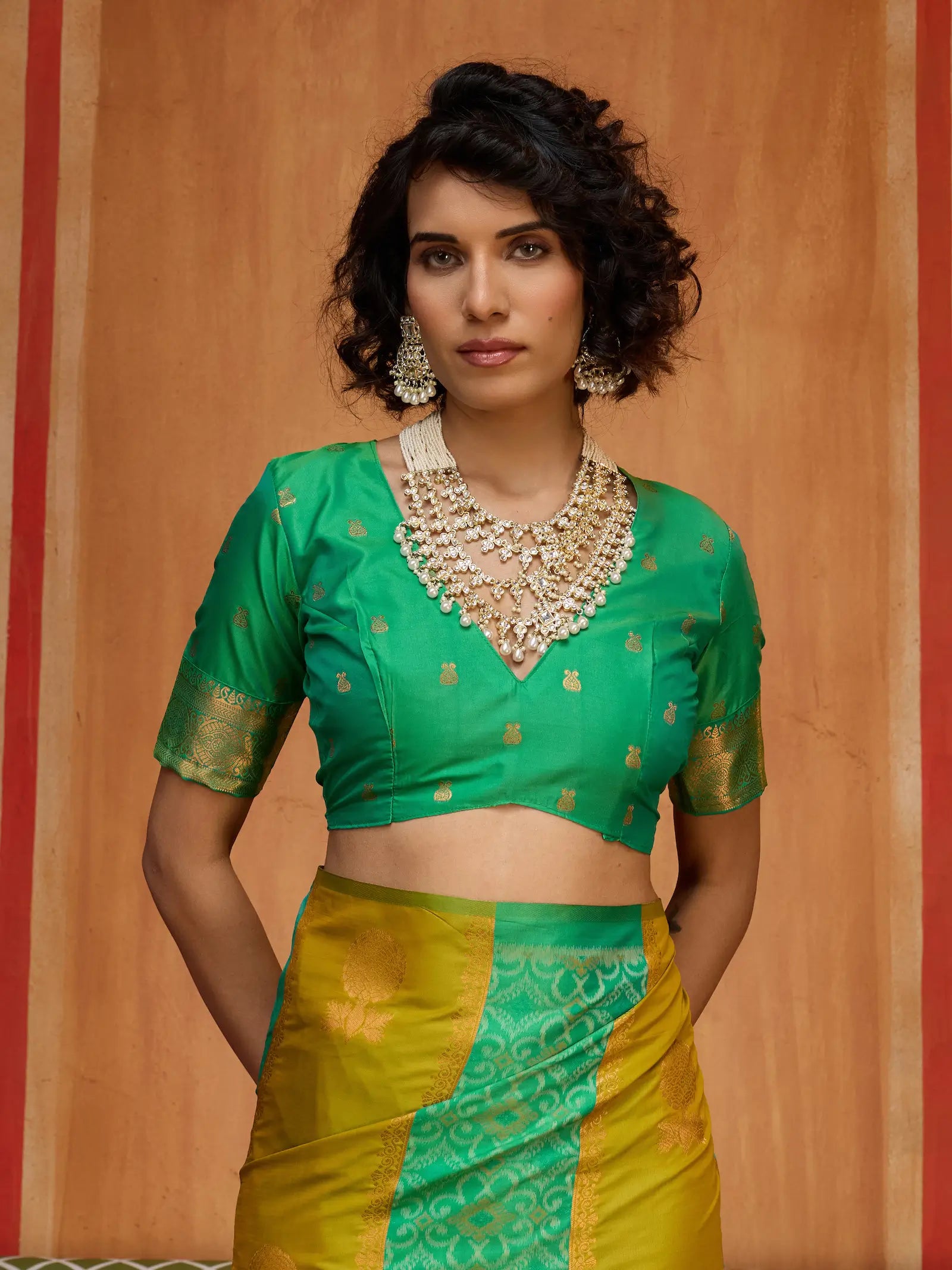 Golden Yellow Handloom Silk Saree
