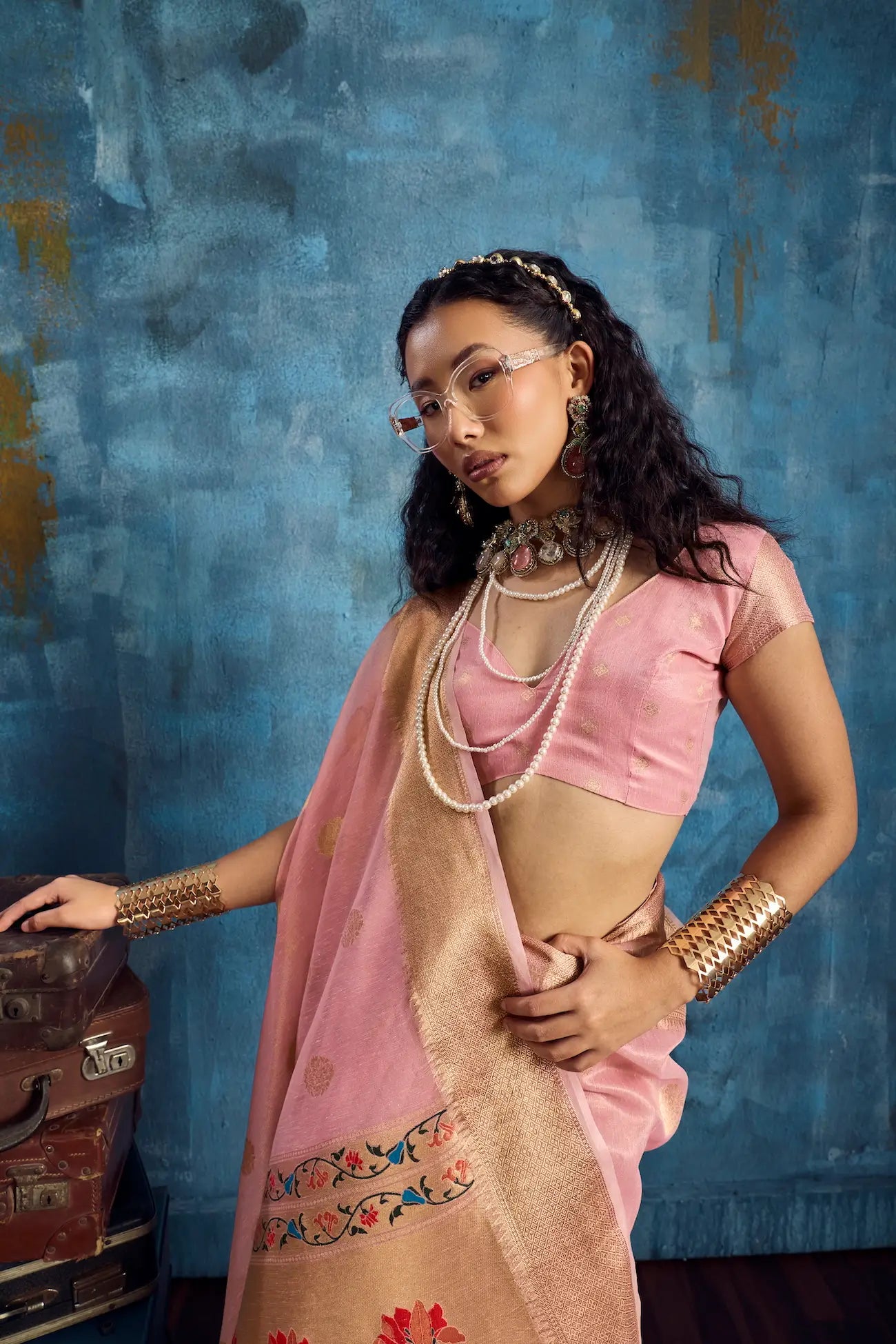 Sweet Pink Tissue Paithani Saree