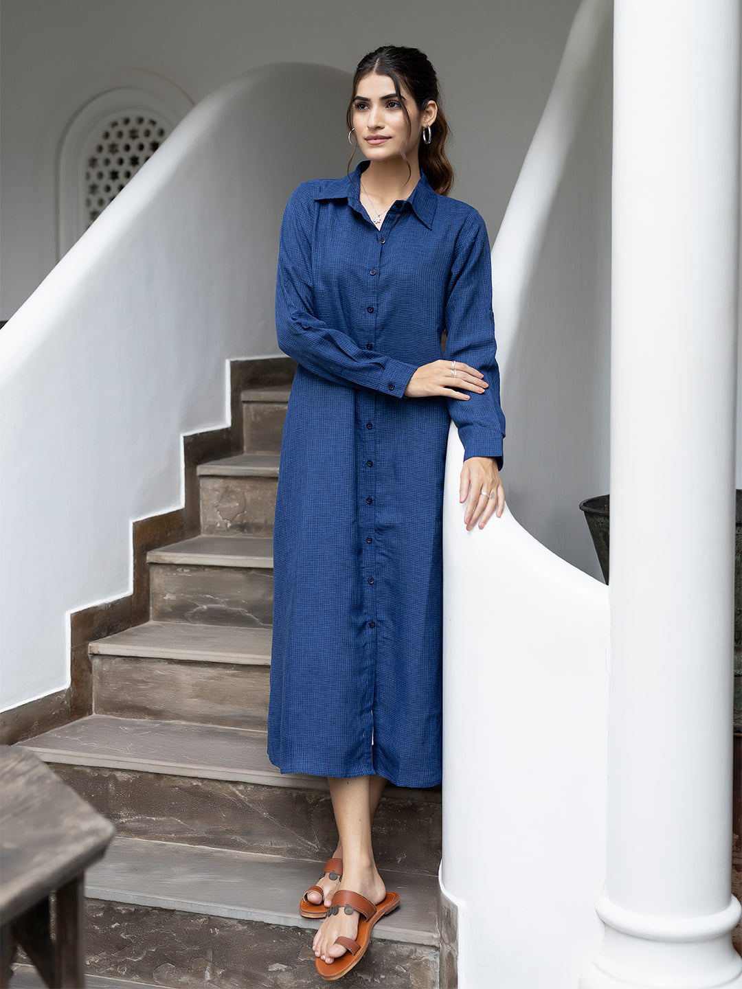 Tiana Blue Printed Dress  - By Ragavi - qivii