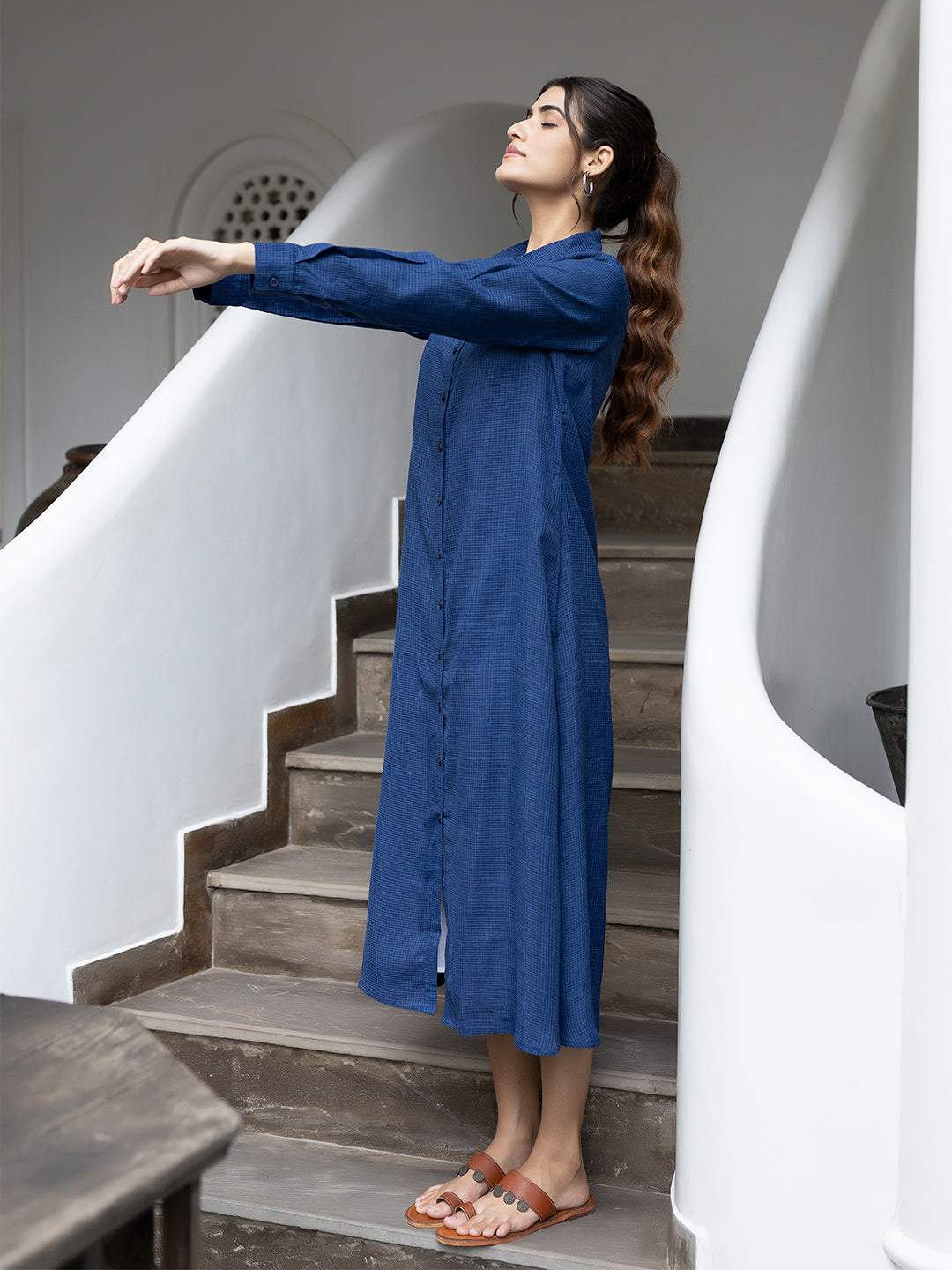 Tiana Blue Printed Dress  - By Ragavi - qivii