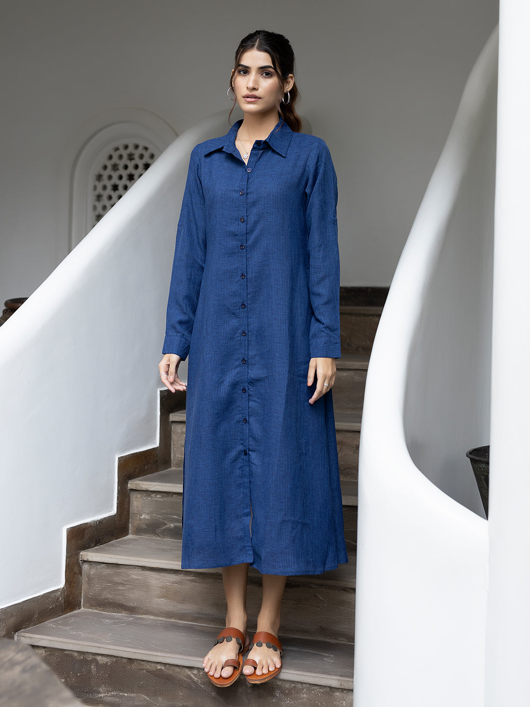 Tiana Blue Printed Dress  - By Ragavi - qivii