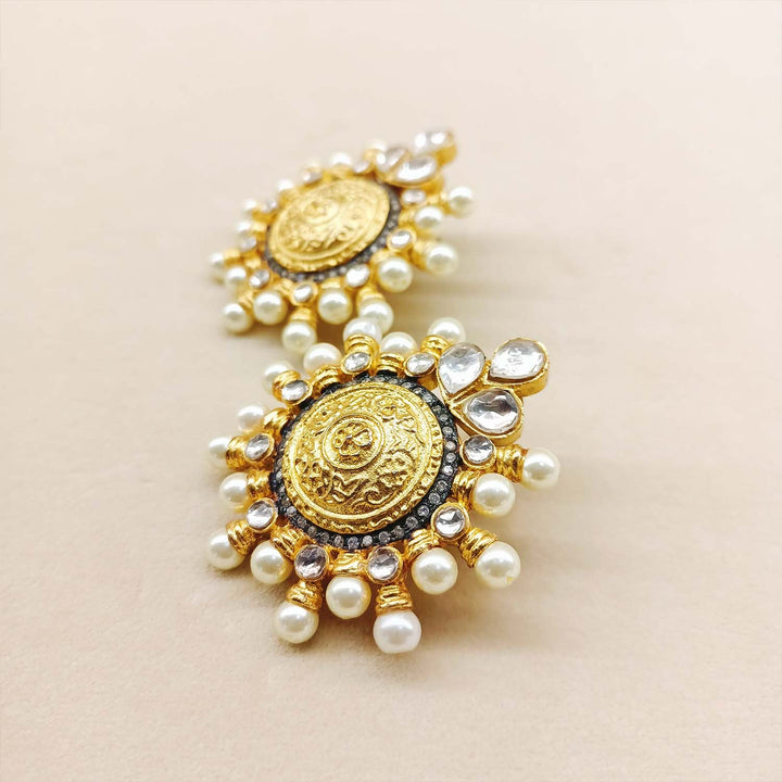 Apurva Studded Pearls Gold Plated Kundan Tops