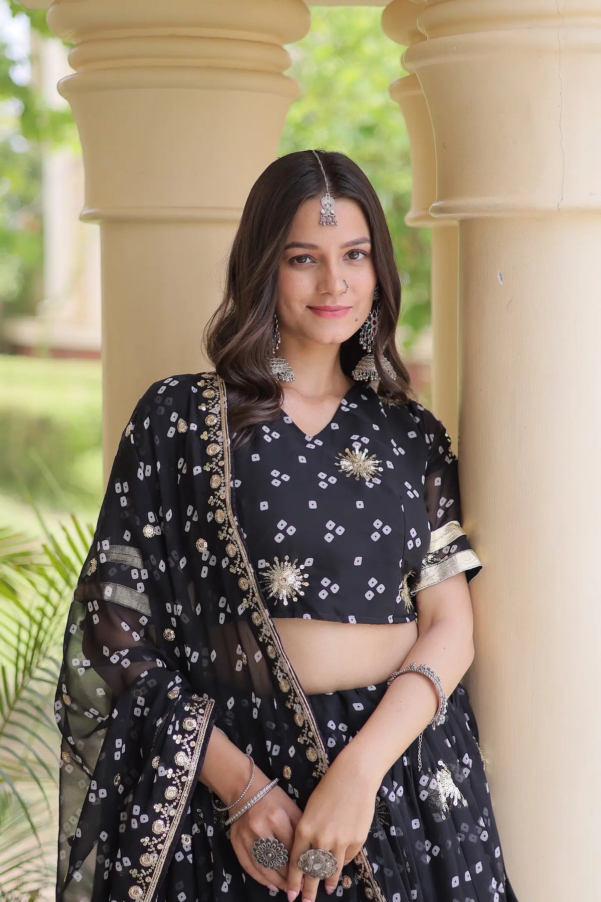4 Meter Flair | Black Embroidered Garba Chaniya Choli With Dupatta