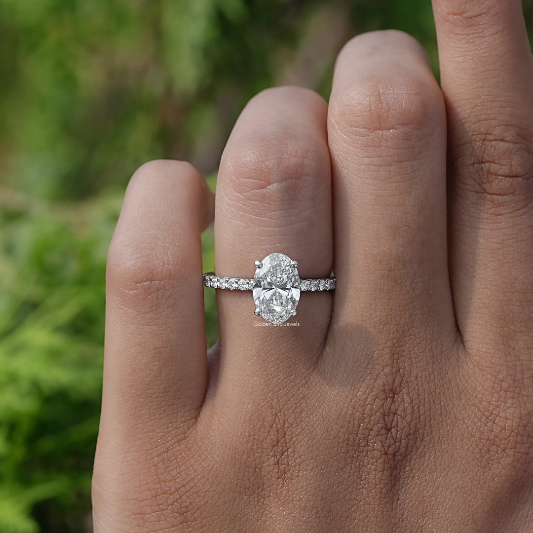 Oval Solitaire Lab Diamond Engagement Ring