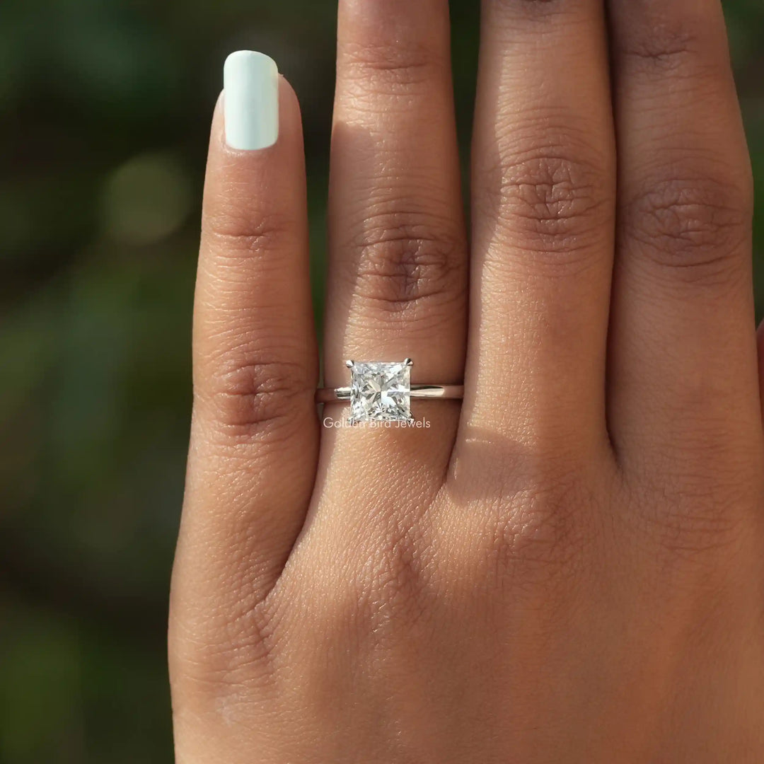 Princess Cut Lab Diamond Solitaire Engagement Ring