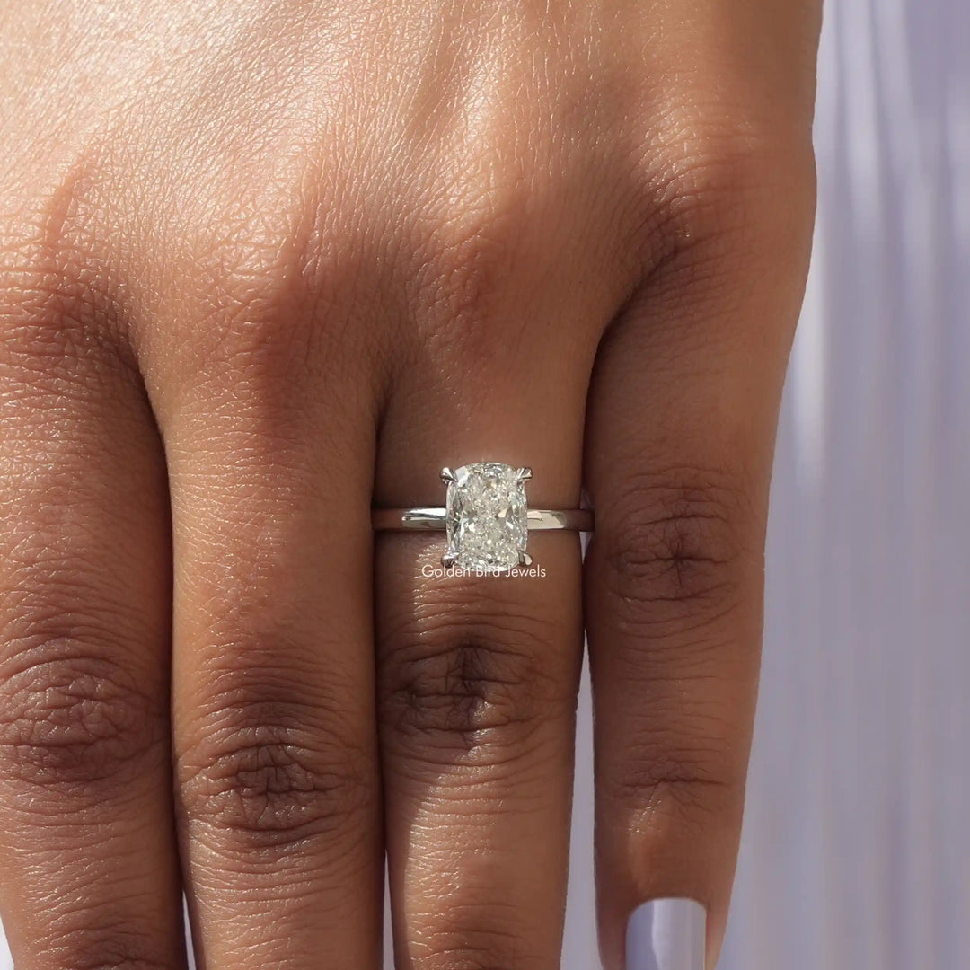 Cushion Cut Lab Grown Diamond Solitaire Ring