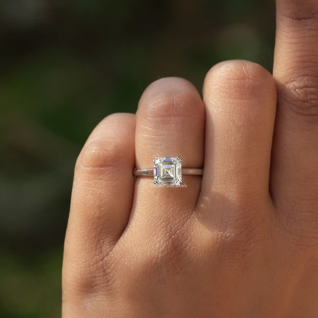 Square Emerald Cut Lab Grown Diamond Ring