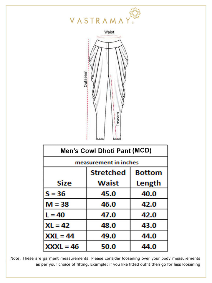 VASTRAMAY Men's Rose Gold Cotton Silk Blend Dhoti