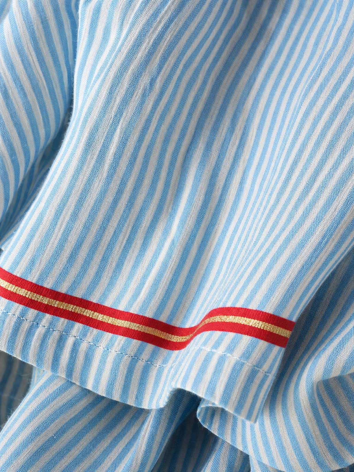 Women's Minimalist Striped Maxi Dress With Red Trim And Spaghetti Straps MDZ2710C3Y