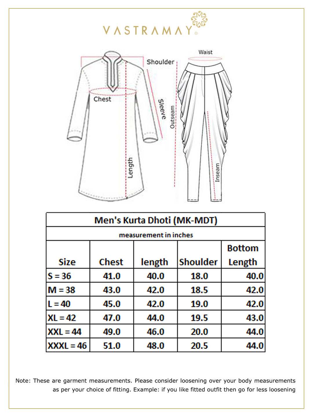 A traditional Indian men's outfit, the VM BY Men's Gold Zari Weaved Kurta Dhoti Set features intricate gold zari weaving on a kurta with matching dhoti