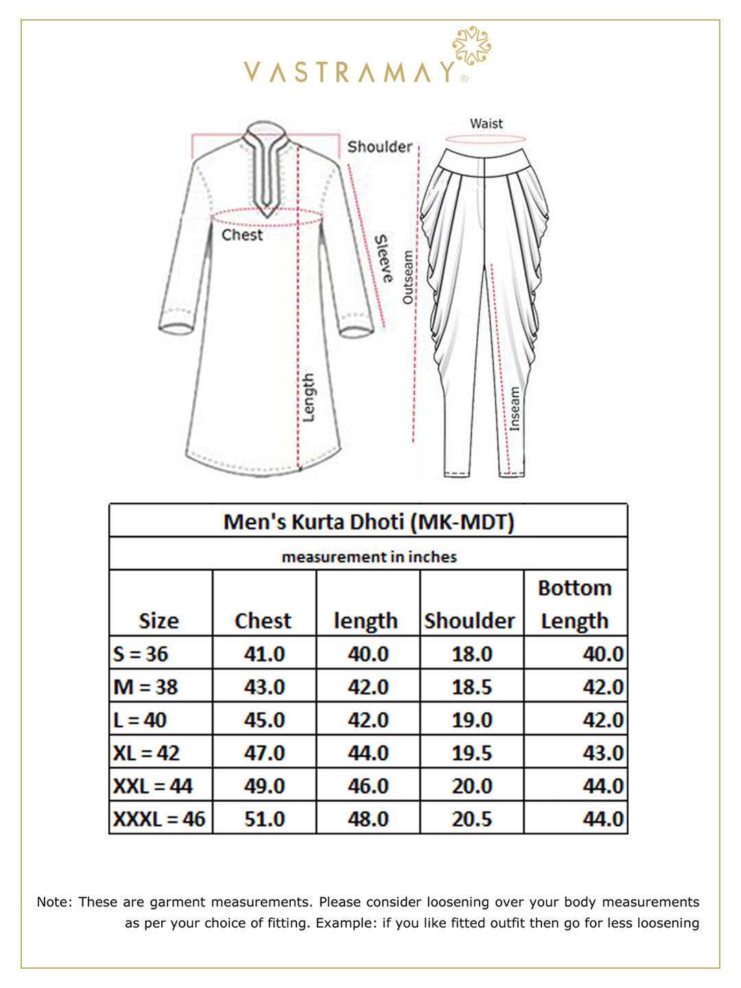 VASTRAMAY Men Rose Gold Kurta with Embroidered Dhoti