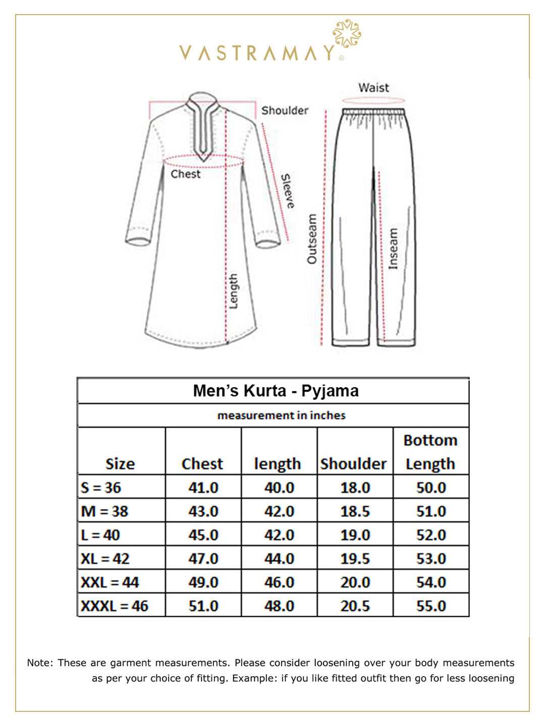 VASTRAMAY Men's White Pure Cotton Kurta Pyjama Set