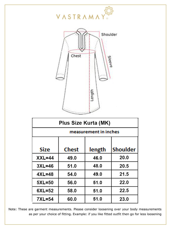 Stylish and comfortable men's kurta in plus size with intricate zari weaving