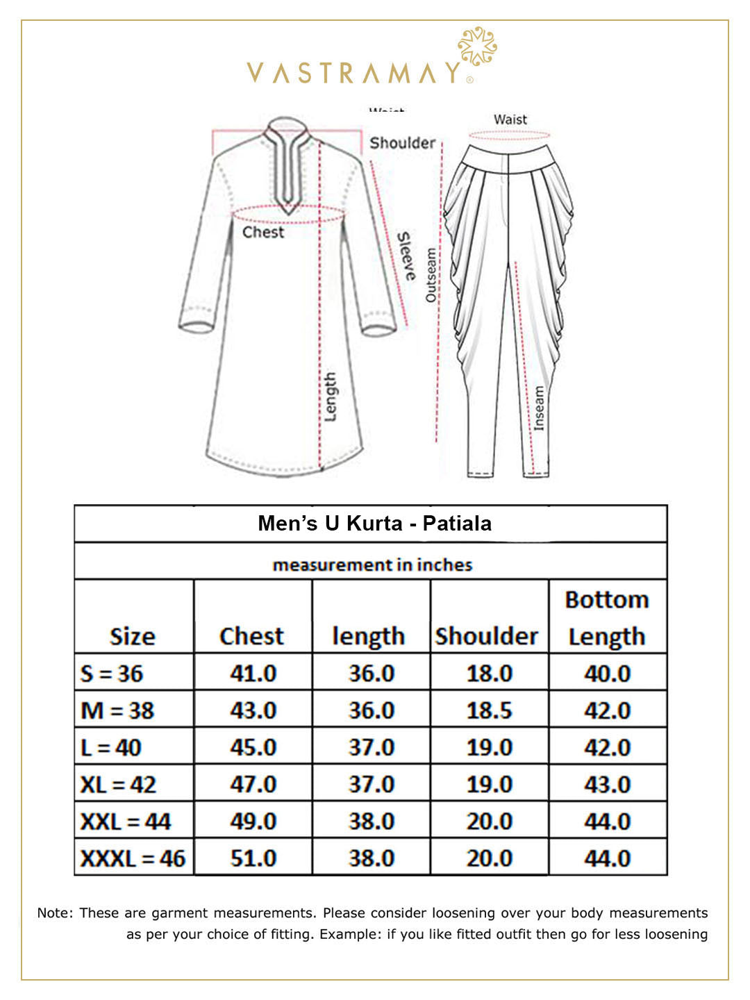 VASTRAMAY Men's Grey Cotton Blend Kurta and Patiala Set