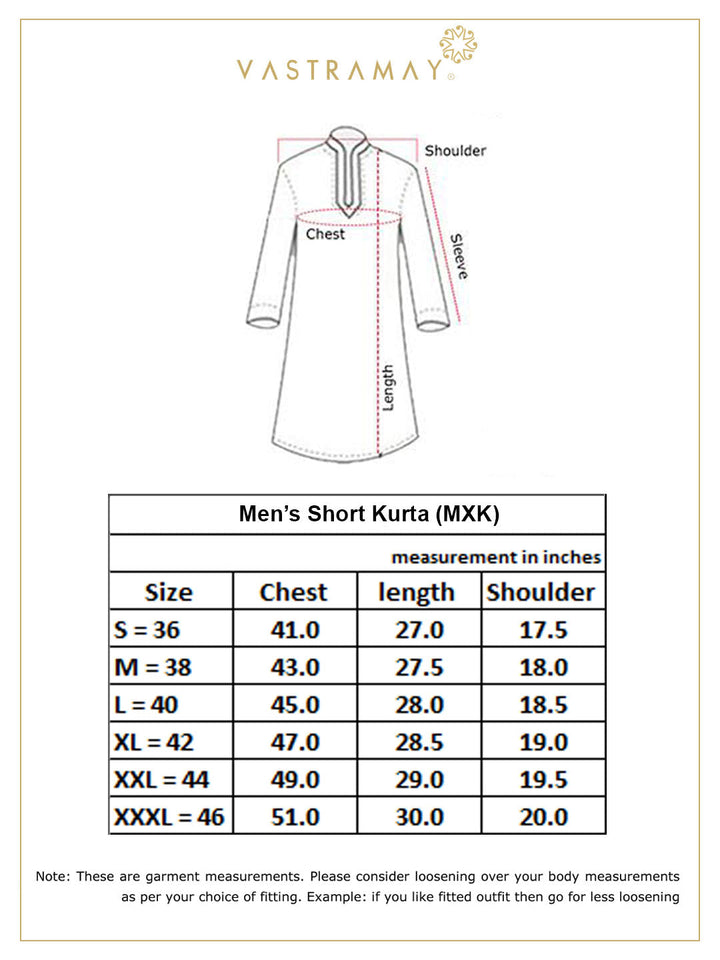  Front view of VM BY VASTRAMAY Men's Yellow Short Cotton Kurta, showcasing the high-quality cotton fabric and relaxed, comfortable fit