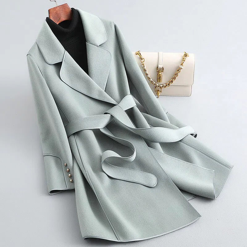 Aria Virgin Wool Trench Coat  - By Qivii