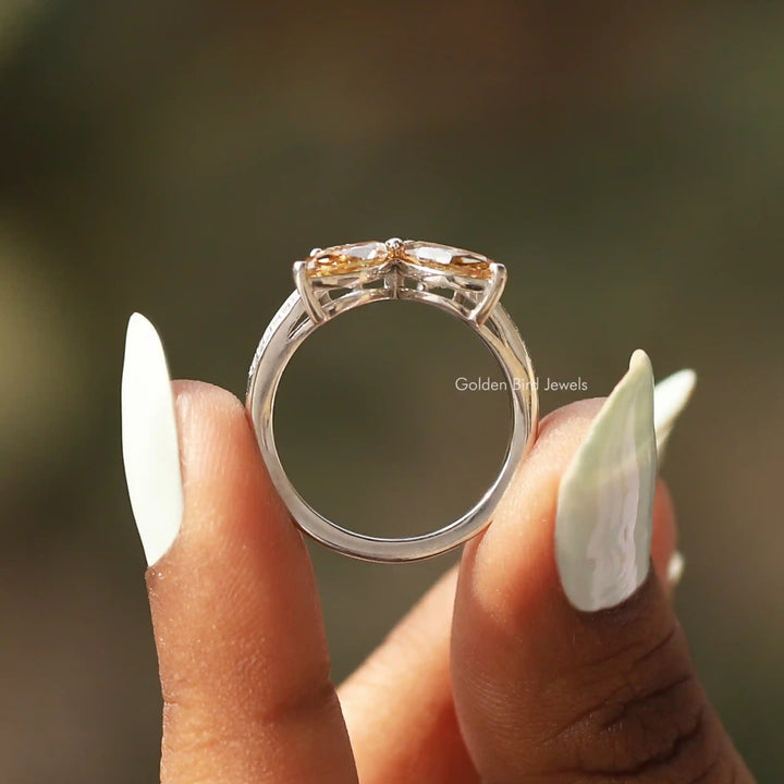 Marquise Cut Moissanite Butterfly Engagement Ring