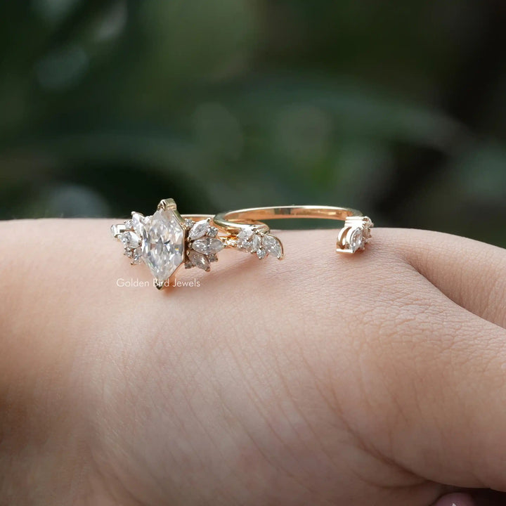 Dutch Marquise Cut Moissanite Ring Set