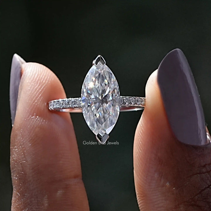 Marquise Cut Moissanite Engagement Ring