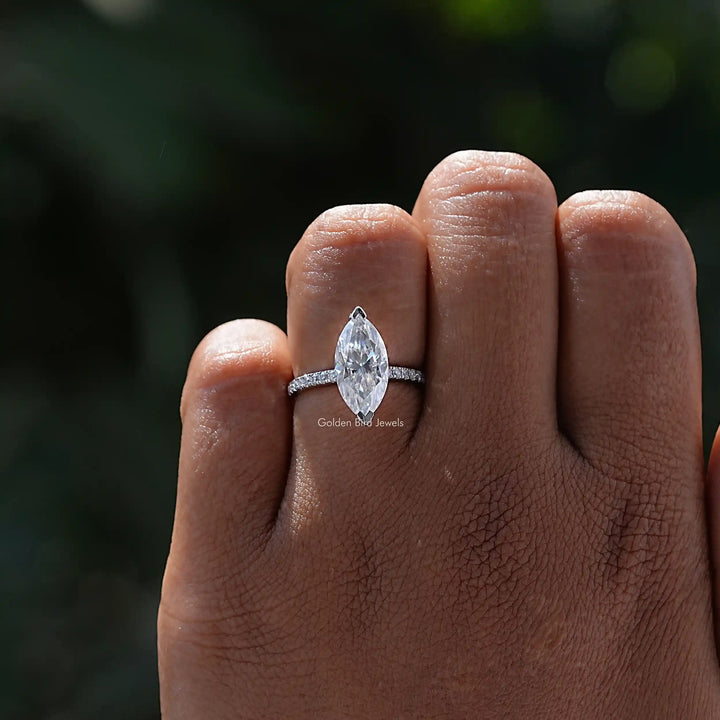 Marquise Cut Moissanite Engagement Ring