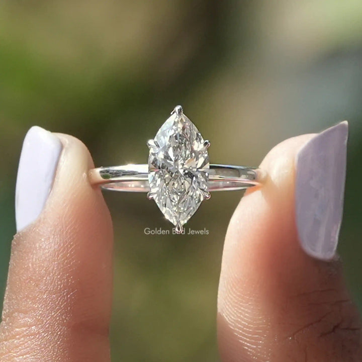 Marquise Cut Solitaire Lab Diamond Ring