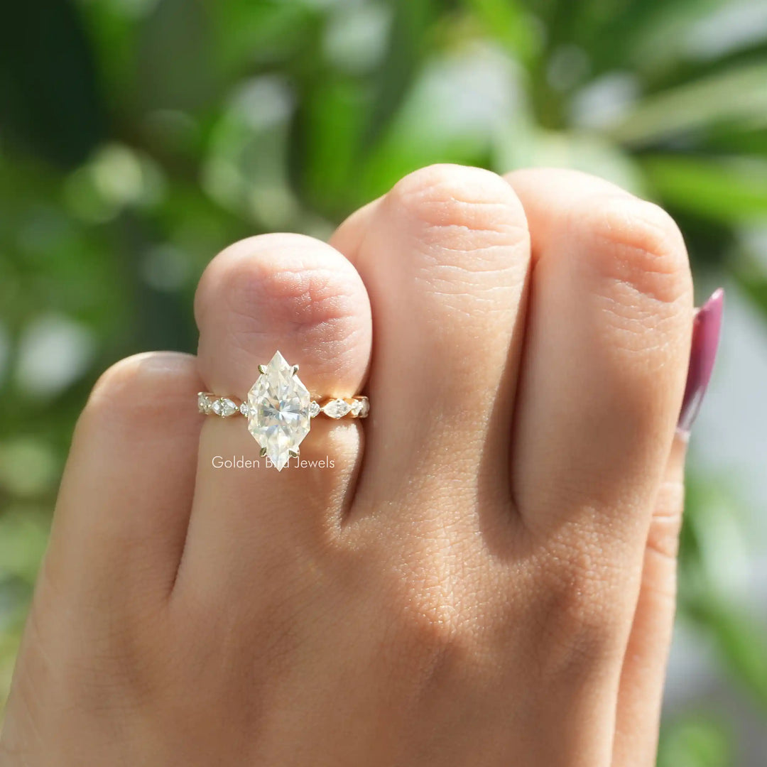 Dutch Marquise Cut Moissanite Engagement Ring