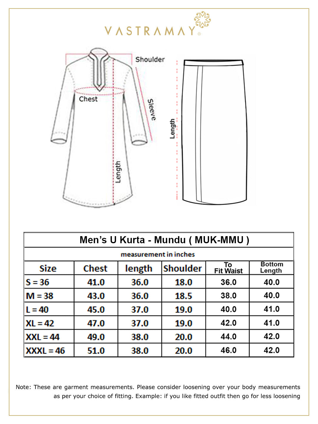 VASTRAMAY Men's White Cotton Kurta And Mundu Set