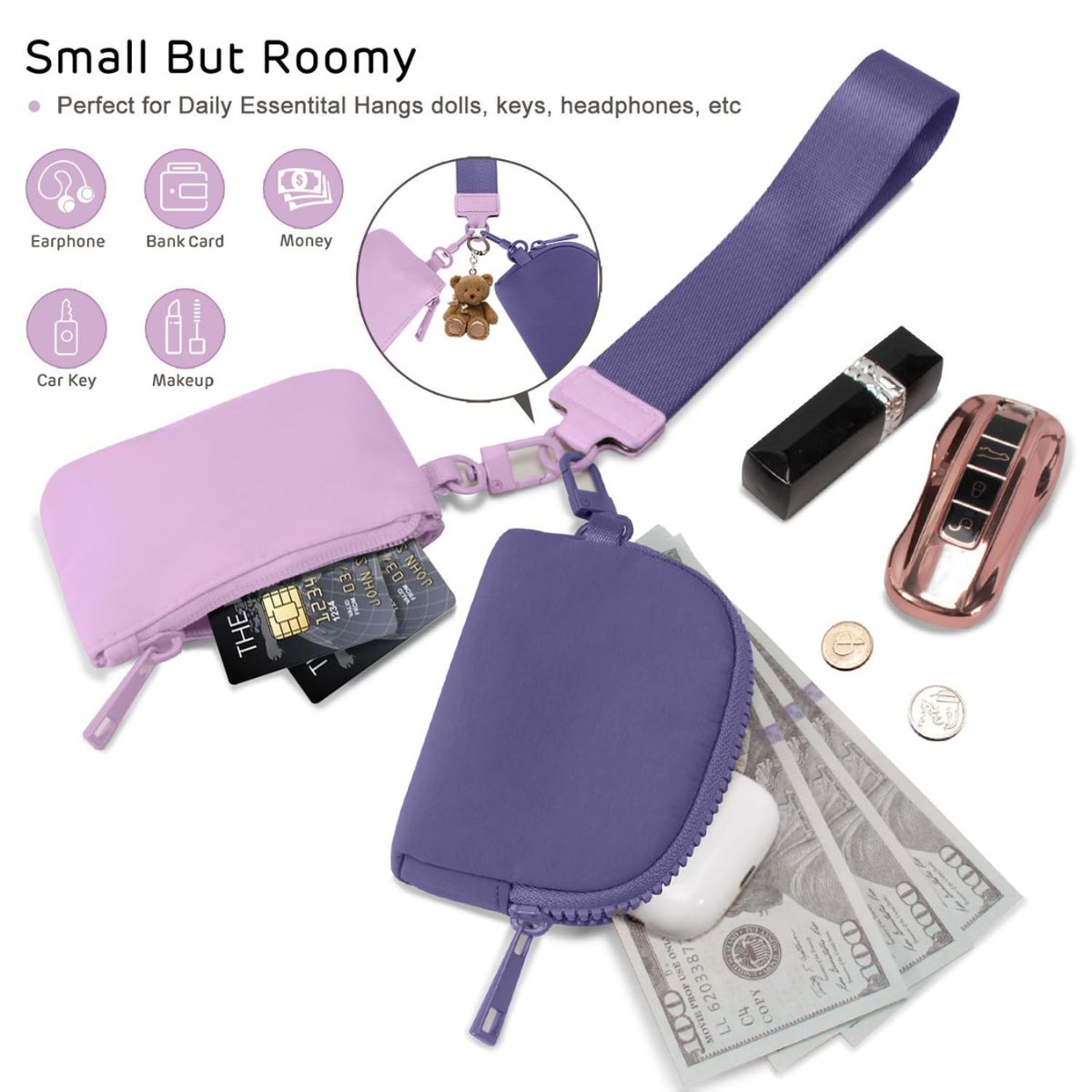 Mini Nylon Pouch Wristlet
